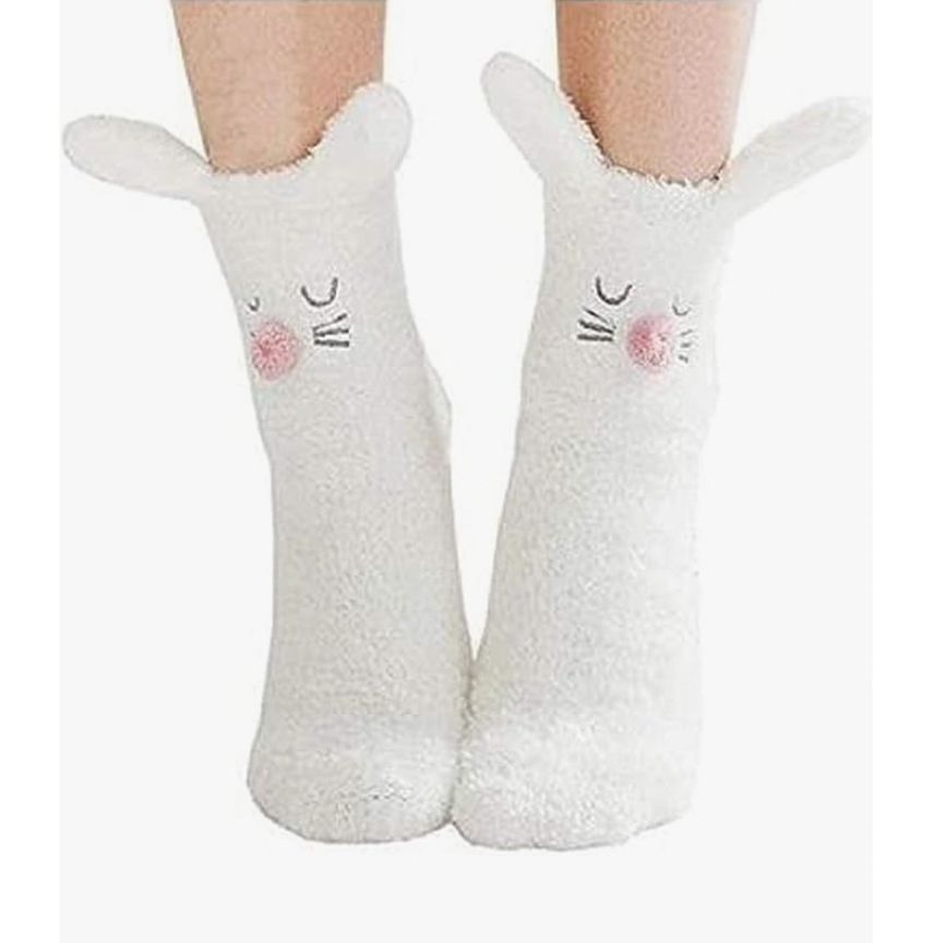 Ciao Bella Bunny Rabbit Fluffy Socks in White